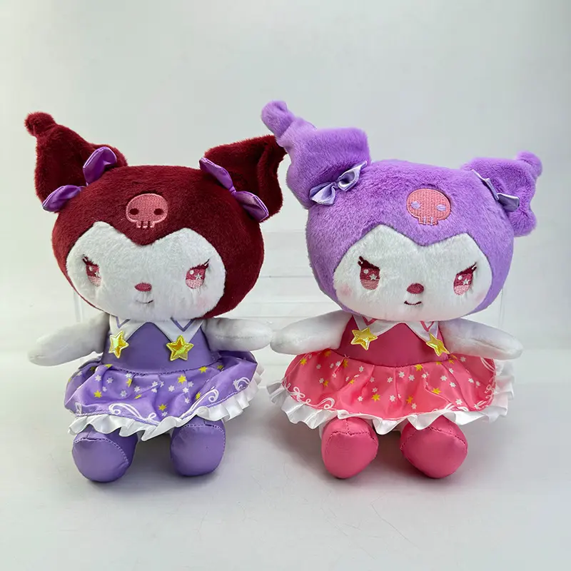 Più venduto da 8 pollici popolare simpatico personaggio dei cartoni animati piccoli Anime giocattoli morbidi melodia bambole di peluche Kuromi