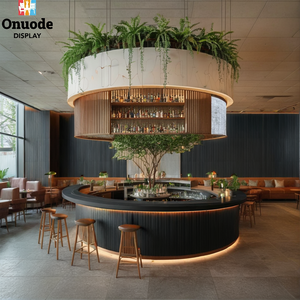 Mostrador Redondo Personalizable para Cafetería o Restaurante con Iluminación LED, Ecológico y Resistente para Cafeterías y Vitrinas - Product Image 3