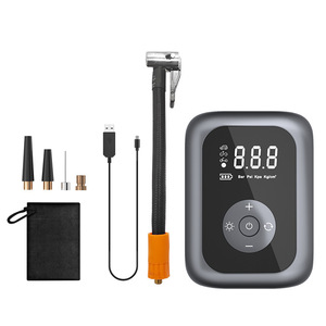 เครื่องเติมลมยางรถยนต์แบบดิจิตอล ปั๊มลมไฟฟ้าแบบพกพา ชาร์จไฟได้ พร้อมท่อขนาด 18 ซม. รุ่นปุ่มสีดำ - Product Image 5