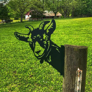 Dekorasi Taman Sapi Peeking, Dekorasi Taman Luar Ruangan Kuda Ayam Ayam Logam Besi - Product Image 2