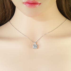 GoldleaF New Design Cushion Cut <b>Moissanite</b> <b>Necklace</b> 2.5CT D Color VVs1 <b>Moissanite</b> 925 Sterling Silver <b>Necklace</b> Anniversary - Product Image 3