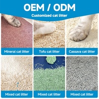 Litière pour chat 5L en cassava naturelle et tofu, forte absorption, faible émission de poussière, biodégradable et jetable aux toilettes, fourniture OEM