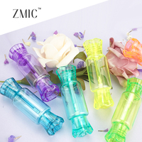Tubes de brillant à lèvres transparents de 13 ml en forme de bonbon, tubes vides pour baume à lèvres teinté, contenants colorés pour brillant à lèvres pour enfants (violet, jaune)