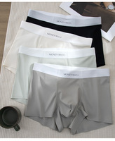 Caleçons Boxers Homme en Soie Glacée 7A, Antibactériens, Ultra Fins, Respirants, Sans Coutures, en Nylon Spandex, Séchage Rapide
