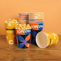 Personnalisé Réutilisable Belle Étoile Popcorn Poulet Frit Seau En Papier Or Dessin Animé Popcorn Jumbo Seau Gobelets En Papier Avec Séparateur