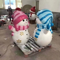 Vente d'usine - Bonhomme de neige grandeur nature en fibre de verre pour extérieur, décoration de Noël, grand bonhomme de neige pour événements