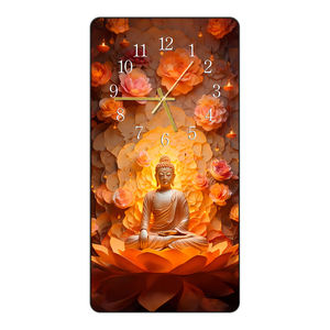 High Quality Buddha Lotus Crystal Porcelain Silent <strong>Clock</strong> Digital Print Portrait Painting Modern Home <strong>Wall</strong> Art with <strong>Wall</strong> <strong>Clock</strong> - Product Image 6