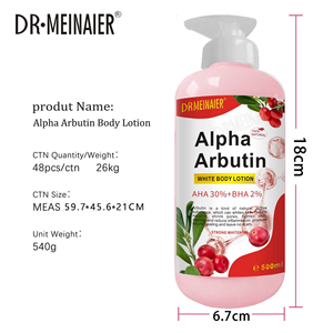Q DR.MEINAIER <span class=keywords><strong>Lotion</strong></span> à l'arbutine, hydratant éclaircissant 500ml, AHA <span class=keywords><strong>BHA</strong></span>, anti-âge, végan, beurre de karité bio, <span class=keywords><strong>lotion</strong></span> pour le corps OEM - Product Image 3