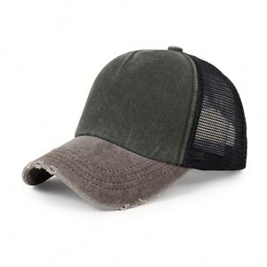 Casquette de baseball vintage personnalisée avec logo d'usine, visière vieillie, style Dad Hat, dos en maille, effet délavé, vente en gros - Product Image 3