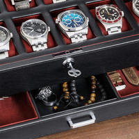Boîte à montres en cuir PU personnalisée avec tiroir, 12 emplacements, organiseur de montres de luxe, porte-bijoux et accessoires pour hommes, coffret cadeau pour montres