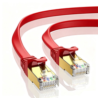 Câble Ethernet plat Cat7 FTP 600 MHz 10 Gbps 32AWG OFC RJ45, cordon de raccordement Cat 7 pour câblage réseau de yacht