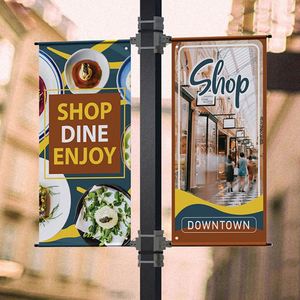 Custom Double Sided Vinyl Sign <b>for</b> Street Light <b>Pole</b> Outdoor Usage Banner <b>Flag</b> - Product Image 3