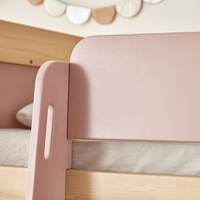 Only B2B Boori Muebles para niños Litera moderna de madera maciza para niños en color rosa para 3 niños Teenargers