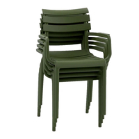 Échantillon Gratuit Chaise de Salle à Manger Extérieure Empilable en Plastique PP Coloré, Moderne, Nordique, Portable, Imperméable, avec Accoudoirs, Vente en Gros