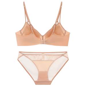 Ensemble de lingerie sexy en dentelle fine respirante de style français, soutien-gorge push-up sans fil et culotte pour femme - Product Image 6