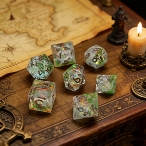 Ensemble <span class=keywords><strong>de</strong></span> <span class=keywords><strong>d</strong></span>és <span class=keywords><strong>de</strong></span> luxe en résine transparente <span class=keywords><strong>D</strong></span>&<span class=keywords><strong>D</strong></span>, <span class=keywords><strong>d</strong></span>és polyédriques à paillettes vertes et à sable mouvant pour collection <span class=keywords><strong>de</strong></span> jeux <span class=keywords><strong>de</strong></span> rôle <span class=keywords><strong>D</strong></span>&<span class=keywords><strong>D</strong></span>, <span class=keywords><strong>cadeau</strong></span> - Product Image 1