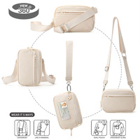 Porte-monnaie unisexe en nylon à motif bonbon, fermeture éclair, étanche, durable, avec dragonne, design tendance pour le voyage et le rangement