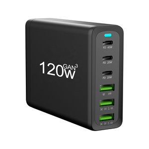 Gan 120W Oplader 6 Poorten Usb Type C Pd Oplader Snel Opladen 3.0 Usb Bureaublad Oplader 120W Voor Slimme Mobiele Telefoon - Product Image 1