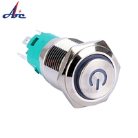 ABILKEEN Interrupteur à bouton-poussoir métallique étanche 16/19/22mm avec LED, momentané ou à enclenchement, pour alimentation moteur 5V 12V 24V 220V, Rouge