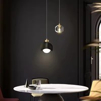Lampe à suspension en cristal moderne et simple Lampe de chevet de luxe Nordic Minimalist Long Line Living Room Home Decor