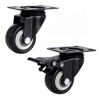 Roue pivotante en acier inoxydable, fer, nylon, caoutchouc, polyuréthane de 125 mm avec frein supérieur, capacité de 250 kg, chariot de cuisine commercial