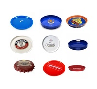 Plateau de service publicitaire rond en plastique antidérapant pour accessoires de bar, personnalisé rouge avec impression pour la bière Cambodgienne Tennent's
