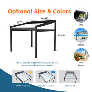 Toldo Retráctil <span class=keywords><strong>para</strong></span> Terraza con Vista al Océano, Pérgola <span class=keywords><strong>de</strong></span> Aluminio Adosada a la Pared, Toldo <span class=keywords><strong>de</strong></span> Lujo <span class=keywords><strong>para</strong></span> Exteriores, Protección UV e Impermeable - Product Image 4