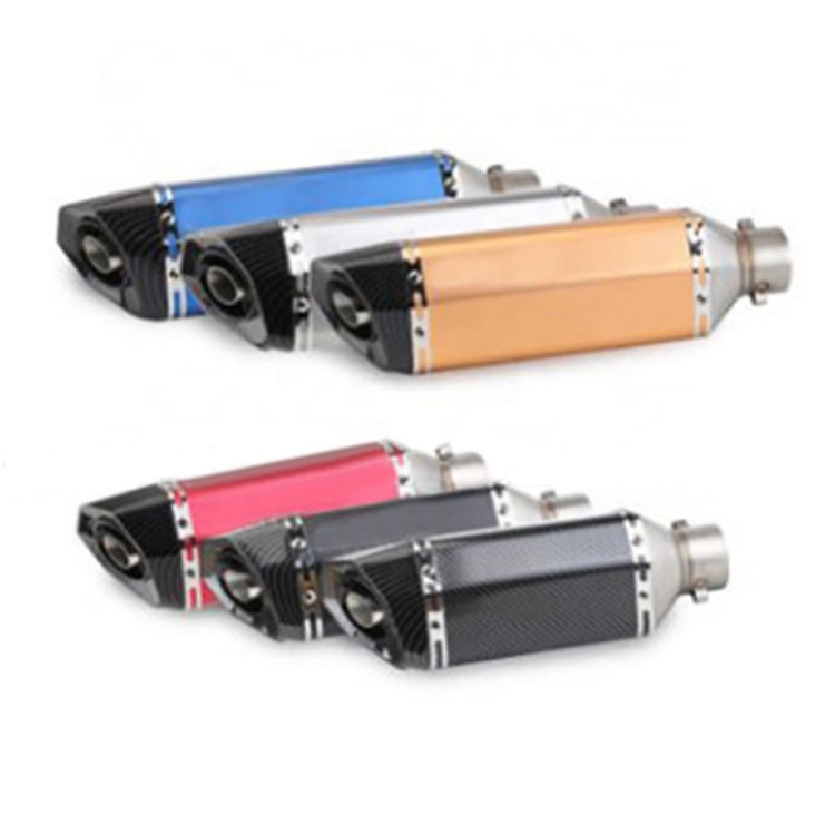 New production 2021 Rear Tail Dual Muffler carbon fiber Hexagonal Exhaust Pipe