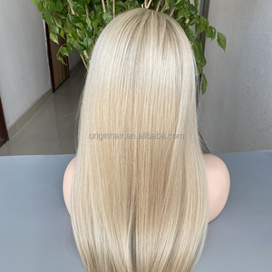 <span class=keywords><strong>Prótesis</strong></span> silicona V-loop Pu Base inyección piel fina <span class=keywords><strong>Natural</strong></span> virgen Remy europeo Ombre Color crudo peluca humana Topper para mujeres - Product Image 3