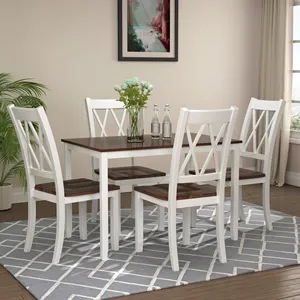 Meubles blanc en bois, table à manger et chaises, personnalisé