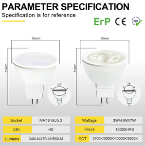 Bán Buôn Ce Chứng Nhận MR16 Gu5.3 4W 220V-<span class=keywords><strong>240V</strong></span> <span class=keywords><strong>LED</strong></span> Bóng Đèn Spotlight 2700K/3000K/4000K/6500K Nhẹ Lũ Lụt Ánh Sáng Nhà Sản Xuất Đèn - Product Image 3