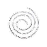 Collier tennis micro-pavé CZ RQ Classic 3/5mm avec fermoir pliant, bijoux de fête en alliage style hip-hop, cadeau