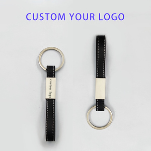 Bán buôn xe PU da tùy chỉnh laser-khắc Logo Faux số lượng lớn da xe Móc Chìa Khóa Keyring chủ kim loại chính hãng Keychain khoảng trống - Product Image 2