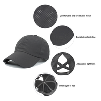Gorra de Golf Personalizada con Logotipo Bordado, Gorra de Béisbol Ajustable de Algodón con Cierre a Presión para Mujer, Gorra Personalizada con Cola de Caballo para Mujer, Venta al Por Mayor