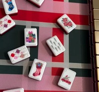 Coffret de tuiles de mahjong en acrylique de luxe moderne, motif Casse-Noisette Doré, pour Noël, fêtes à domicile et réunions de famille, Marque QIQU