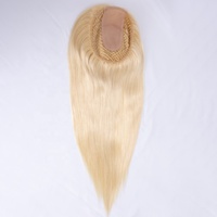 Nouveaux Toppers en filet de cheveux humains naturels 6.5x7(ST2X5) en stock, expédition immédiate, 18 pouces, couleur 613 #   Densité de 130 %