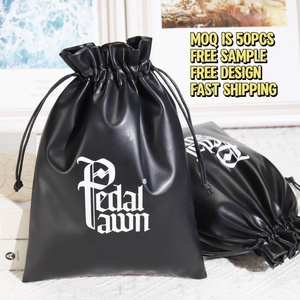 Bolsa de Cuero PU Negra con Cordón y Logotipo Personalizado para Cámara, Bolsa Impermeable de Cuero para Regalo, Estuche para Banco de Energía - Product Image 2