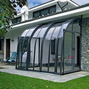 Glass Patio Enclosure Modern Outdoor Outside Vinyl Retractable Screen Frame Aluminum Sunroom