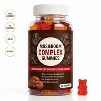 Gummies aux champignons purs haute puissance Cordyceps, Crinière de lion, Ganoderma Lucidum pour la concentration, 60 unités, Fabrication sous marque privée