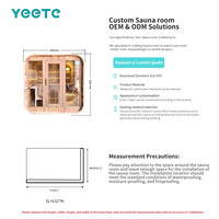 Salle de sauna électrique YEETE en cèdre canadien, cube de 2000 mm avec verre, design moderne, hub de bien-être écologique, hub de commerce mondial