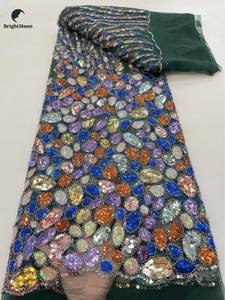 Kain Tulle Mewah Berwarna-warni dengan Permata, Payet Transparan, Rhinestone, dan Renda Berhias Manik-manik - Product Image 6