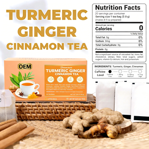 OEM Turmeric Ginger Cinnamon Herbal Tea 20 Bags 100% Natural Caffeine Free Sugar Free for <b>Wellness</b> Digestion - Product Image 5