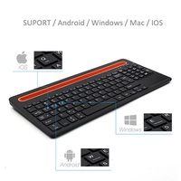 Keyboard Mini Nirkabel BT Dual Channel Universal Portabel dengan Touchpad Ultra Tipis dan Stand Kokoh untuk Tablet/PC/Ponsel