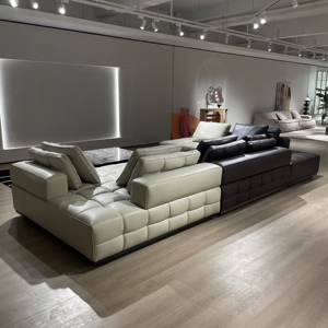 New Italian Style Modern <strong>U</strong> <strong>Shaped</strong> White Leather extra <strong>Large</strong> <strong>Sectional</strong> Sofa Design