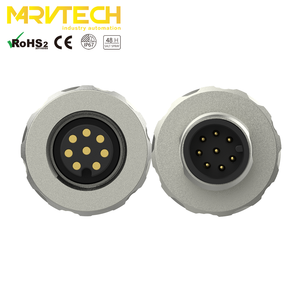 ขั้วต่อออปติคอล M12 แบบประกอบสนาม 8 ขา ตัวผู้ ตัวเมีย พร้อมชิลด์ป้องกัน สำหรับ Profinet Ethernet โลหะ 8 พิน สีเงิน IP67 สำหรับยานยนต์ IEC - Product Image 2