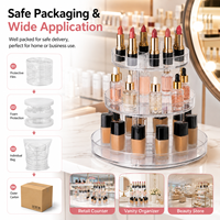 Organisateur de maquillage en acrylique avec plusieurs compartiments de rangement pour collection de cosmétiques