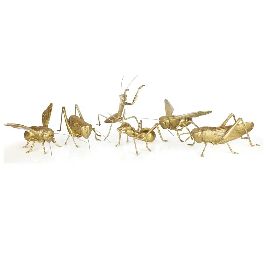 Статуя животного оловянные насекомые украшения листья наклейки золотые скандинавские полимерные украшения для дома скульптура внутреннее украшение ручной работы