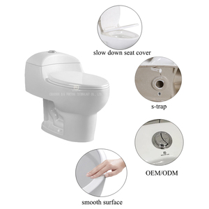 Set Sanitari per Hotel, WC e Lavabo in Ceramica, Toilette Monoblocco con <span class=keywords><strong>Sifone</strong></span> e Lavabo su Colonna - Product Image 2