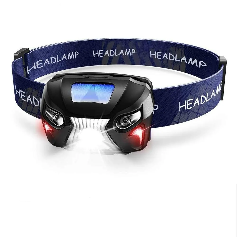 Camping Led Mining Headlamp Usb Rechargeable Running Headlamp Red Led Sensor Led Headlamp
