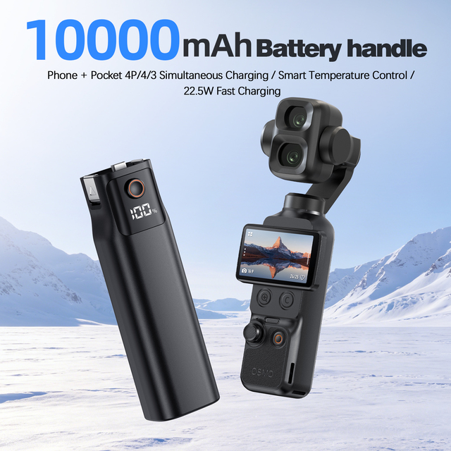 Hot New Arrival 10000mAh Battery Grip Power Bank for Pocket Cameras, Compatible with DJI Osmo Pocket 3/4/4P
